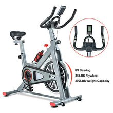 Load image into Gallery viewer, TECHMOO Indoor Exercise Bike Fitness Upright Exercise Bike Magnetic Resistance Belt Drive Home Cycling Exercise Bike Indoor Stationary Bike Bicycle for Cardio Workout Losing Weight
