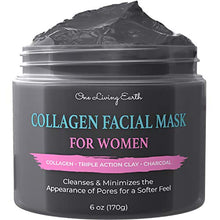 Load image into Gallery viewer, One Living Earth Collagen Facial Mask for Women - Collagen, Triple Action Clay &amp; Charcoal - 6oz
