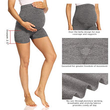 Load image into Gallery viewer, V VOCNI Maternity Biker Shorts for Women Butt Lifting Belly Support Workout Running Booty Sweat Shorts Grey Small

