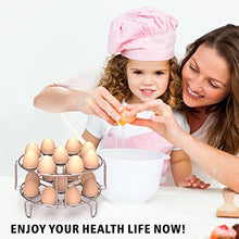 Load image into Gallery viewer, Egg Steamer Rack, Packism Steaming Rack Fit 6,8Qt Instant Pot Accessories Air Fryer Ninja Foodi, Cook 18 Eggs, Stainless Steel Kitchen Trivet Stackable Steaming Holder Pressure Cooker Accessories

