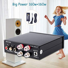 Load image into Gallery viewer, TDA7498E 2 Channel Home Stereo Audio Amplifier, Ansten 2.0CH Bluetooth 5.0 Mini Hi-Fi Class D Integrated Amp Receiver for Home Desktop Speakers 160W x 2 with Bass Treble and USB Port
