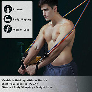 Donobi Resistance Bands Set, 150Lbs Workout Bands for Men Women Fitness,Natural Latex Tension Rope, Resistance Training Exercise Bands,Yoga-Pilates Office Home Gym Workout Fitness Equipment (150)