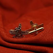 Load image into Gallery viewer, Asoodehdelan Iranian Persian Farvahar Faravahar Cufflinks Iran Persia Pahlavi Farohar Gift (Gold Plated)
