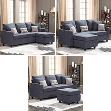 Load image into Gallery viewer, HONBAY Convertible Sectional Sofa Couch, L-Shaped Couch with Modern Linen Fabric for Small Space Dark Grey
