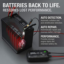 Load image into Gallery viewer, NOCO GENIUS10, 10-Amp Fully-Automatic Smart Charger, 6V and 12V Portable Battery Charger, Battery Maintainer, Trickle Charger, and Battery Desulfator with Temperature Compensation
