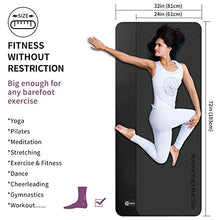 Load image into Gallery viewer, CAMBIVO Extra Wide Yoga Mat with Carrying Strap (73"x 32"x 1/4"), Non-Slip Exercise Fitness Mat for Yoga, Pilates, Workout (Black)
