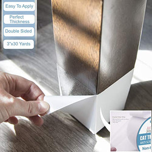 FurPals Furniture Protector from Cats, Anti Cat Scratch Deterrent Tape, Clear Double Sided Training Tape, Couch Protector from Scratching, 4 XL (17 in by 12 in) & 4 Large (18 in by 9 in) Plus Extras