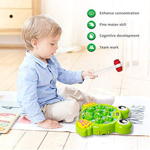 YEEBAY Interactive Whack A Frog Game, Learning, Active, Early Developmental Toy, Fun Gift for Age 2,3, 4, 5, 6, 7, 8 Years Old Kids, Boys, Girls,2 Hammers Included