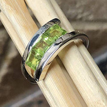 Load image into Gallery viewer, Genuine 2ct Green Peridot 925 Solid Sterling Silver Ring Size 5.5, 5.75, 6, 7, 9
