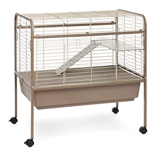Prevue Hendryx 425 Pet Products Small Animal Cage with Stand, 32-Inch by 21-1/2-Inch by 33-1/2-Inch,Coco/White
