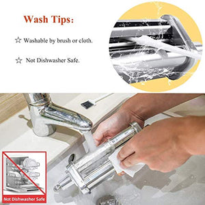 3 Piece Pasta Roller Cutter Attachment for KitchenAid Stand Mixers, Included Pasta Sheet Roller, Spaghetti Cutter, Fettuccine Cutter Maker Accessories and Cleaning Brush