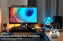 Load image into Gallery viewer, OAPRIRE Universal Dual Controller Holder for PS4 PS5 Xbox ONE Switch, Controller Stand Gaming Accessories, Build Your Game Fortresses (Crystal Black)
