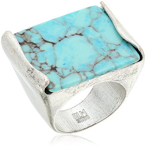 Robert Lee Morris "Mosaic" Semiprecious Turquoise Stone Ring, Size 7.5