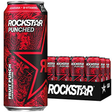 Load image into Gallery viewer, Rockstar Punched Energy Drink, Fruit Punch, 16oz Cans (12 Pack) (Packaging May Vary)
