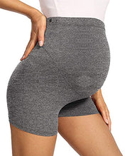 Load image into Gallery viewer, V VOCNI Maternity Biker Shorts for Women Butt Lifting Belly Support Workout Running Booty Sweat Shorts Grey Small
