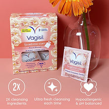 Load image into Gallery viewer, Vagisil Scentsitive Scents On-The-Go Feminine Cleansing Wipes, pH Balanced, Peach Blossom, Individually Wrapped, 16 Count (Pack of 3)
