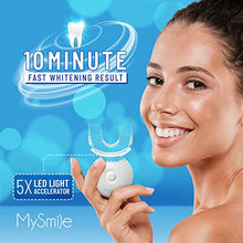 Load image into Gallery viewer, MySmile Teeth Whitening Kit with LED Light, 10 Min Non-Sensitive Fast Teeth Whitener with 3 Carbamide Peroxide Teeth Whitening Gel, Helps to Remove Stains from Coffee, Smoking, Wines, Soda, Food
