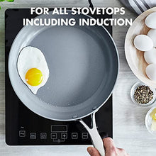 Load image into Gallery viewer, GreenPan Valencia Pro Hard Anodized Healthy Ceramic Nonstick 10&quot; Frying Pan Skillet with Lid, PFAS-Free, Induction, Dishwasher Safe, Oven Safe, Gray
