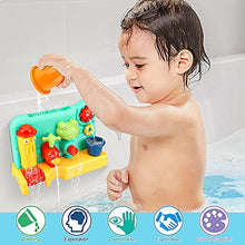 Load image into Gallery viewer, Blasland Baby Bath Toys, Interactive Bathtub Toys for Toddlers Ages 1-3, Fun Gift Water Toys with 2 Strong Suction Cups, Water Wheel, Sprayer, Faucet for Kids Boys and Girls 4 5 6 7 8 Year Old
