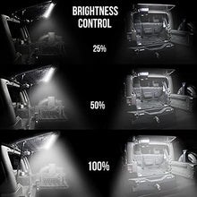 Load image into Gallery viewer, BooYu White Rear Glass Lift Gate Dome Led Light Bar Tailgate Interior Camping Lights Rear Cargo Led Liftgate Light for Jeep Wrangler YJ TJ JK JKU JL JLU 1987-2020 4-Door and 2-Door, Wireless Remote
