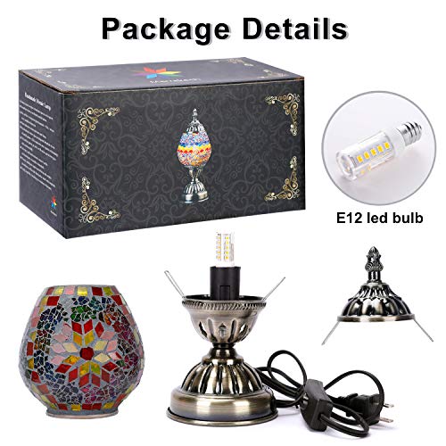 Load image into Gallery viewer, Marrakech Turkish Table Lamp Christmas Decorations Gift Mosaic Glass Egg Shaped Bedside Lamp Moroccan Lantern Desk Night Light Lamps for Living Room Bedroom