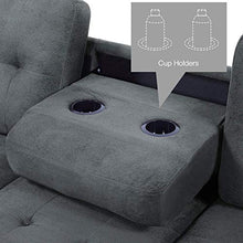 Load image into Gallery viewer, Merax Sectional Sofas 3-Seat Sofa Sectional Sofa Couches with Chaise Lounge and Ottoman for Living Room Furniture (Grey)
