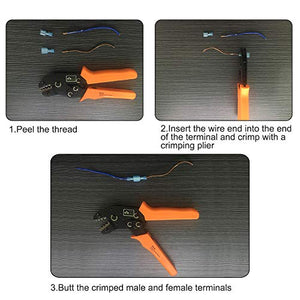 180pcs Fully Insulated Wire Crimp Terminal Nylon Quick Connectors Wiring Male/Female Spade,YuCool Disconnect Electrical Connectors Assortment Kit AWG 22-16, 16-14, 12-10