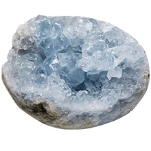 Load image into Gallery viewer, mookaitedecor Natural Celestite Mineral Crystal Geode Cluster Specimen Stone for Crystals Healing Reiki Home Decoration(0.3lb-0.4lb)
