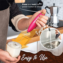 Load image into Gallery viewer, PowerLix Milk Frother Handheld Battery Operated Electric Whisk Foam Maker For Coffee, Latte, Cappuccino, Matcha, Hot Chocolate, Durable Mini Drink Mixer With Stainless Steel Stand Included(BP))
