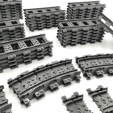 Load image into Gallery viewer, ZHX 56PCS City Train Tracks Accessories Straight and Flexible Train Tracks Railroad Building Toy Compatible with Major Brand (36 Straight and 20 Flexible) (56pcs(36 Straight and 20 Flexible))
