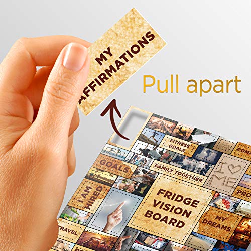 Load image into Gallery viewer, MAGNIFICENT101 2-Pack Vision Board Magnet Set (20x20 in) - Pull Apart & Create a Vision for Your Dream Life in Your Refrigerator | Inspirational Positive Gifts | Quotes for Fridge | Daily Motivation