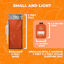 Load image into Gallery viewer, Survival Mylar Bivy Sack Portable Prepper Gear - Emergency Sleeping Bag Survival Bag - Lightweight Survival Sleeping Bags Double as Bivvy Thermal Survival Blanket for Bugout Bag Supplies
