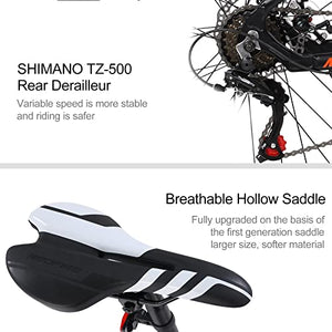 Redfire Womens Mountain Bike, 27.5 Inch Wheels, 21-Speed Shimano Drivetrain, 15-Inch Aluminum Frame, Double Disc Brake, Lock Out Suspension Fork,Bicycle for Adult and Men, MTB Bike White Color