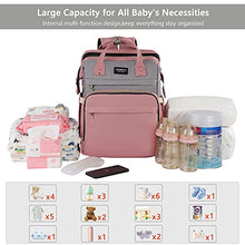 Load image into Gallery viewer, Xinsilu Baby Diaper Bag Backpack with Changing Station Dad Mom Travel Diaper Bag Large Diaper Bags Gifts for Baby Boy Girl,Pink-Gray
