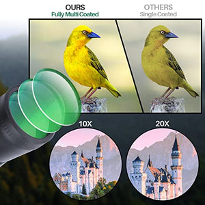 20X50 Binoculars for Adults Kids, with Clear Low Light Vision, Powerful Binoculars for Bird Watching Hunting Stargazing