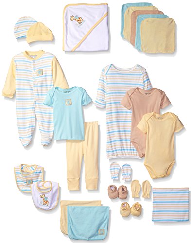 Luvable Friends Unisex Baby Layette Gift Cube, Yellow Giraffe, 0-6 Months