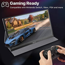 Load image into Gallery viewer, 15.6&#39;&#39; Portable Monitor Bundle [Black &amp; Gray] - KYY 1080P FHD USB-C Laptop Monitor HDMI Computer Display HDR IPS Gaming Monitor w/Smart Cover &amp; Dual Speakers, for Laptop PC MAC Phone PS4 Xbox Switch
