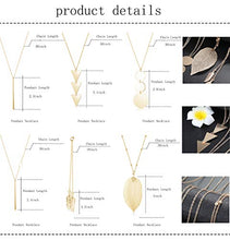 Load image into Gallery viewer, CASSIECA 12 Pcs Long Pendant Necklace for Women Leaf Bar Y-Shaped Tassel Triangle Statement Necklace Long Chain Simple Layer Sweater Necklace Set
