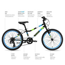 Load image into Gallery viewer, Guardian Ethos Safer Patented SureStop Brake System 20" Kids Bike, Black/Blue/Green
