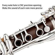 Load image into Gallery viewer, EASTROCK Clarinet Bb Flat 17 Nickel Keys Coffee Beginner Student Clarinet with 2 Barrels Hard Clarinet Case and Clarinet Cleaning Kit
