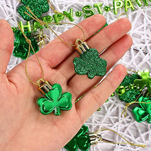 Load image into Gallery viewer, Leinuosen 24 Pieces St Patrick's Day Shamrocks Ornament Good Luck Clover Hanging Bauble for Tree Baubles Table Shelf Festival Decorations (24 Pieces)
