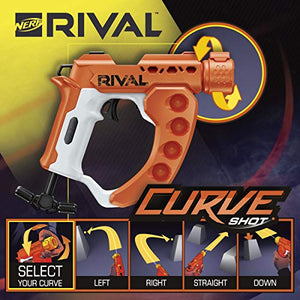 NERF Rival Curve Shot -- Flex XXI-100 Blaster -- Fire Rounds to Curve Left, Right, Downward or Fire Straight -- 5 Rival Rounds