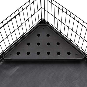 AmazonBasics Indoor-Outdoor Small Pet Habitat Cage with Canvas Bottom, with Divider, Black