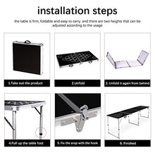 Load image into Gallery viewer, Wodesid 8FT Portable Beer Pong Tables with Carrying Handle Tailgate Desk Lightweight Adjustable Height Aluminum Folding Flip Cup Table for Indoor Outdoor, Picnic Party Camping (2.4m Games Table)
