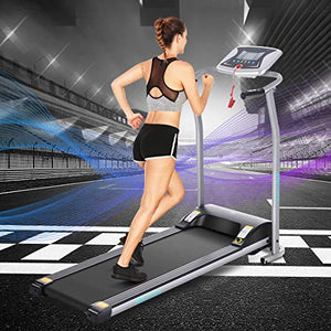 Electric Treadmill, Folding Treadmills for Small Spaces with LCD Monitor, Running Walking Jogging Exercise Compact Exercise Treadmill, Running Machine Equipment for Home Gym Office Use
