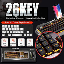 Load image into Gallery viewer, Rechargeable Keyboard and Mouse,Suspended Keycap Mechanical Feel Metal Panel Gaming Keyboard Mouse Combo,3800mAh Large Capacity Lithium Battery,Anti-ghosting (Black)
