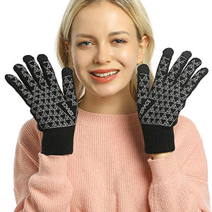 Winter Warm Touchscreen Gloves for Men and Women Touch Screen Fleece Lined Knit Anti-Slip Wool Glove