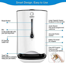 Load image into Gallery viewer, WOPET SmartFeeder,Automatic Pet Dog and Cat Feeder,6-Meal Auto Pet Feeder with Timer Programmable,HD Camera for Voice and Video Recording,Wi-Fi Enabled App for iPhone and Android
