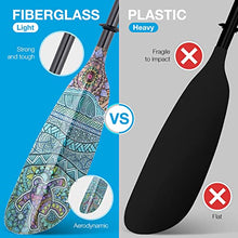 Load image into Gallery viewer, Hornet Watersports Fiberglass Kayak Paddle for Adults- Ideal for Touring, Fishing and Boating- 90.5 inches / 230CM Adjustable with Carbon Fiber Shaft- Kayaking Equipment
