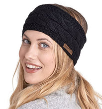 Load image into Gallery viewer, Womens Winter Ear Warmer Headband - Fleece Lined Cable Knit Ear Band Covers for Cold Weather - Soft &amp; Stretchy Head Wrap
